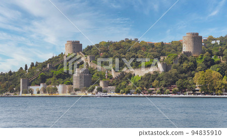 Rumelihisari, or Bogazkesen Castle, at the hills of the European side of Bosphorus Strait, Istanbul, Turkey 94835910
