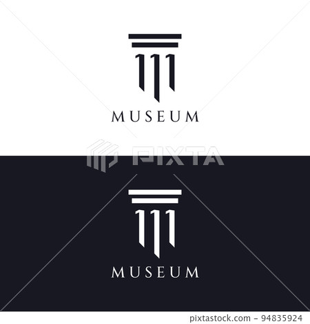 Museums, museum columns, museum lines, museum pillar logos. Museums with minimalist and modern concepts. Logos can be used for companies, museums and businesses. 94835924