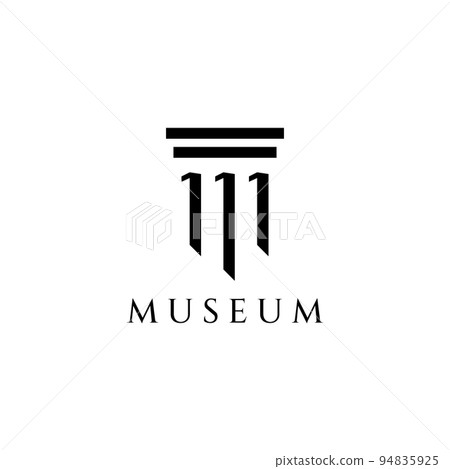 Museums, museum columns, museum lines, museum pillar logos. Museums with minimalist and modern concepts. Logos can be used for companies, museums and businesses. 94835925