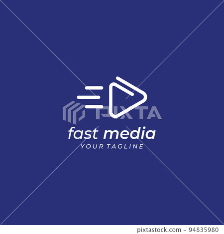 Media logo play button with modern triangle, the logo can be used for multimedia, printing, technology and other businesses. 94835980
