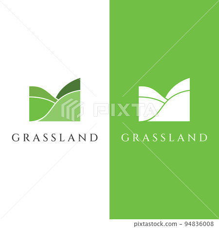 Natural green grass, meadow, and mowed grass element logo in Spring vector logo design template. Natural green grass, meadow, and mowed grass element logo in Spring vector logo design template. 94836008