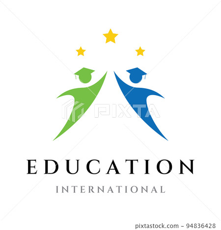Creative student education logo template design with hat, book, pencil or pen sign.Inspired by graduating students.Logos for universities, colleges of education and schools. 94836428