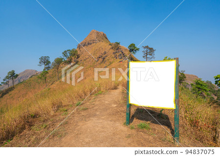 blank billboard ready for new advertisement at Khao Chang Puak mountain Thailand 94837075