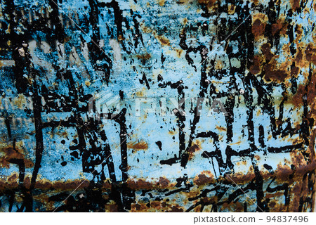 old rusty blue zinc wall painted by black color for texture background old rusty blue zinc wall painted by black color for texture background 94837496