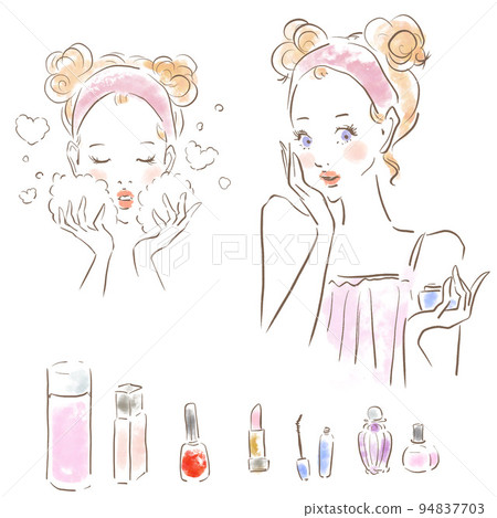 在家做皮膚護理的可愛女人 94837703