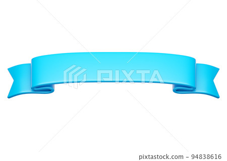 3d Label Ribbon. Glossy Blue Blank Plastic... - Stock Illustration ...