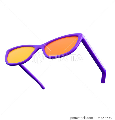 3d cinema or summer glasses. Cinema, virtual reality, technology, innovation or summer vacation concept. High quality isolated 3d render 94838639