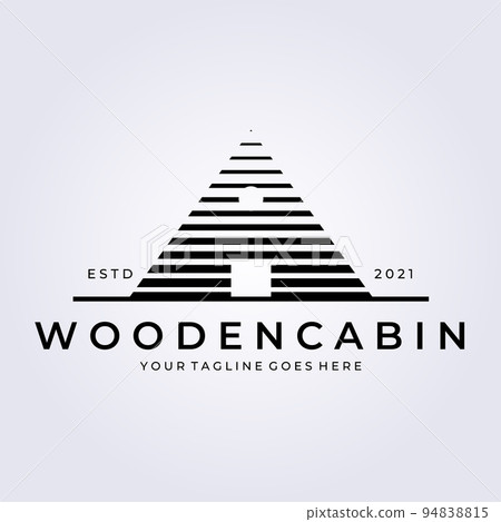 wooden cabin logo vector illustration design, creative logo, line art , monoline logo 94838815