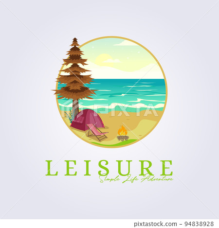 beach camp island exploration logo vector adventure illustration design 94838928