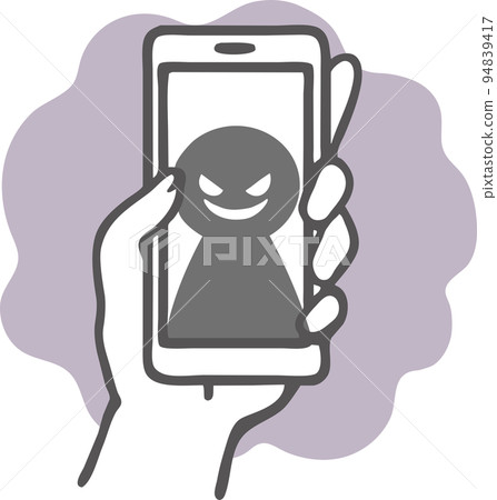 Illustration material of smartphone and internet criminal 94839417