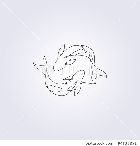 linear fish one line logo vector illustration design 94839851