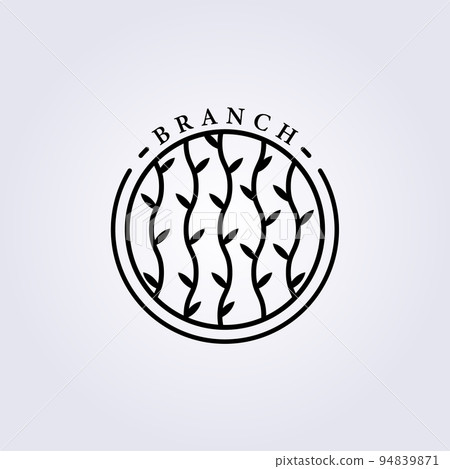 plant, wavy vines logo template vector illustration design line art icon background pattern design 94839871