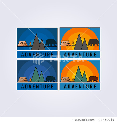 adventure icon banner poster with bear logo vector illustration design 94839915