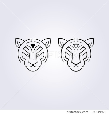 lion, cat, tiger head icon logo symbol vector illustration design simple line art 94839920