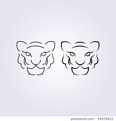 abstract tiger or lion or cat symbol icon logo vector illustration design modern simple linear art abstract tiger or lion or cat symbol icon logo vector illustration design modern simple linear art 94839922