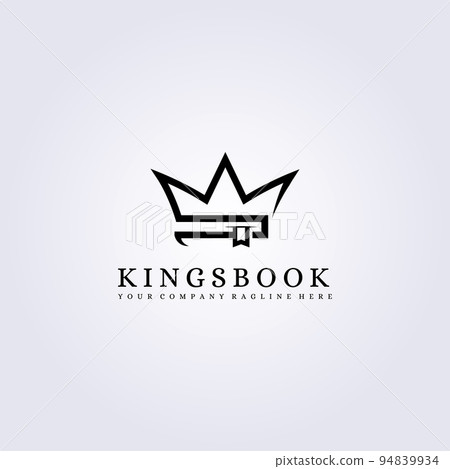 crown book with tag creative logo vector illustration design 94839934