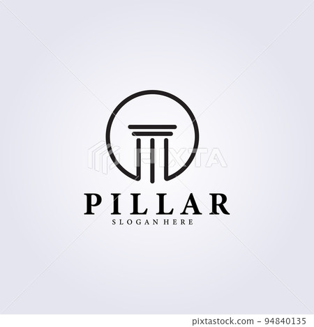 Line art justice pillar logo icon symbol vector illustration design 94840135