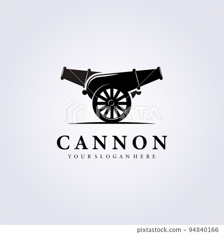 double cannon ancient logo vintage vector illustration design silhouette weapon double cannon ancient logo vintage vector illustration design silhouette weapon 94840166