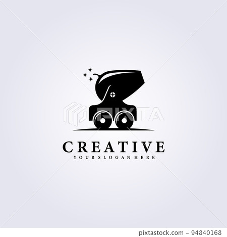mini cannon artillery simple logo vintage vector illustration design 94840168