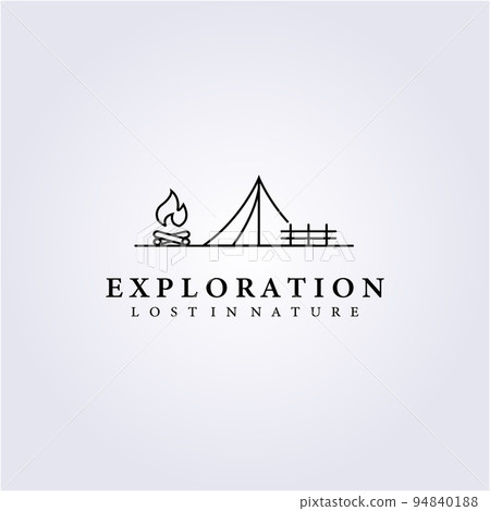 simple camping adventure jungle logo forest wood wandering vector illustration icon symbol label background template apparel print abstract design 94840188