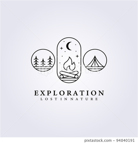 camping campfire cook adventure logo vector illustration icon symbol label sign abstract print background sign apparel design line art simple minimalist camping campfire cook adventure logo vector illustration icon symbol label sign abstract print background sign apparel design line art simple minimalist 94840191