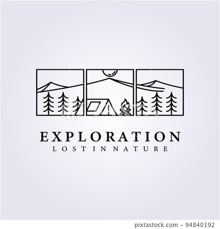 simple frame adventure camping logo badge vector illustration design line art icon symbol label sign print outdoor simple frame adventure camping logo badge vector illustration design line art icon symbol label sign print outdoor 94840192