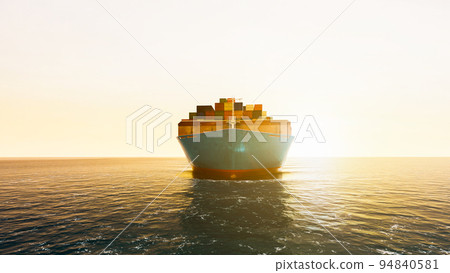 Cargo ship containers moving to destinations, shipping logistics transportation concepts Cargo ship containers moving to destinations, shipping logistics transportation concepts 94840581