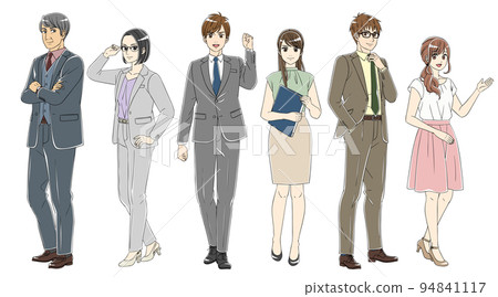 office workers standing side by side 94841117