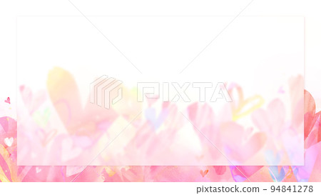 Heart frame painted by watercolor Heart frame painted by watercolor 94841278