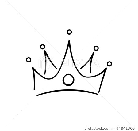 Hand drawn doodle crown. King crown sketch. Majestic tiara. King and queen royal diadem. Vector illustration isolated in doodle style on white background Hand drawn doodle crown. King crown sketch. Majestic tiara. King and queen royal diadem. Vector illustration isolated in doodle style on white background 94841306