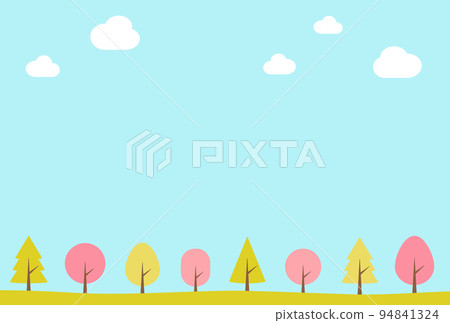 Background illustration _ spring tree-lined road 94841324