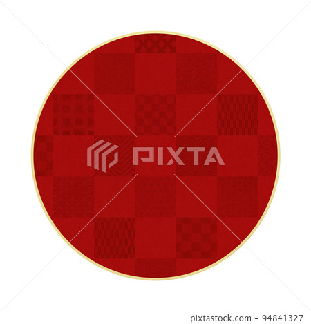 Red checkered Japanese pattern material 94841327