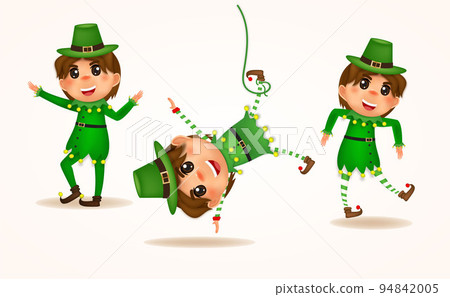 The boy Greeting Happy St. Patrick's Day charector to event of vector 94842005
