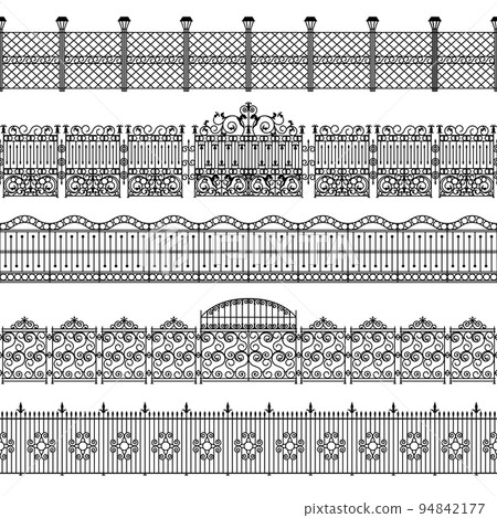 Fences Border Pattern Set 94842177