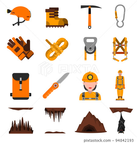 Speleology Flat Icons Set 94842193