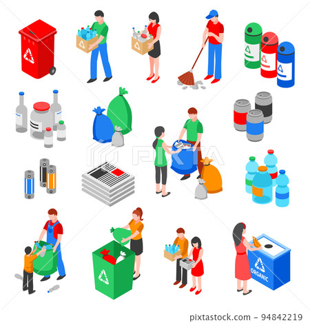Garbage Recycling Elements Set Garbage Recycling Elements Set 94842219