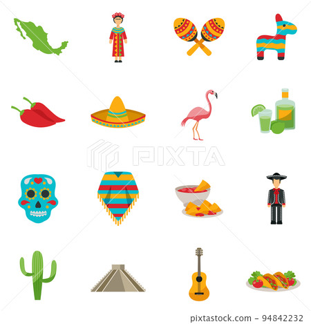 Mexico Flat Icon Set 94842232