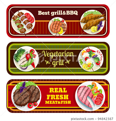 Grill Dishes Banners 94842387