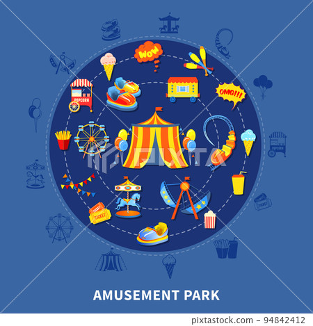 Amusement park set vector illustration 94842412