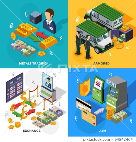 Bank 2x2 Isometric Design Concept 94842464