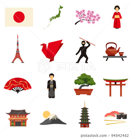 Japan Culture Flat Icons Set Japan Culture Flat Icons Set 94842482