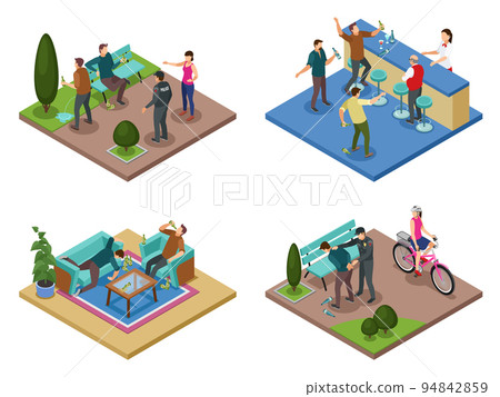 Alcoholism Isometric Concept 94842859