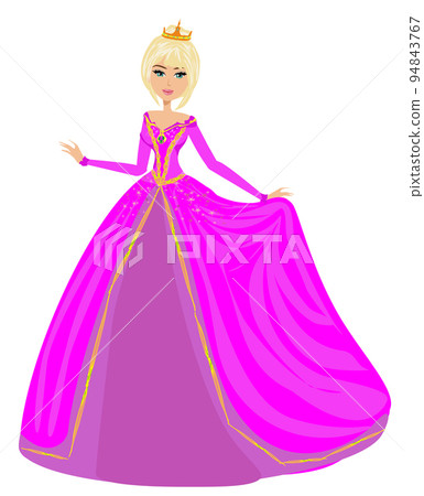 beautiful smiling young queen - isolated illustration 94843767