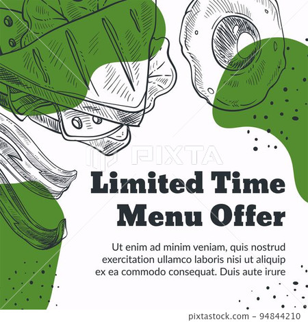Limited time menu offer, restaurant or cafe shop 94844210
