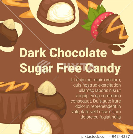 Dark chocolate sugar free candy shop advertisement Dark chocolate sugar free candy shop advertisement 94844287