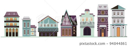 Old town street, architecture of ancient buildings 94844861