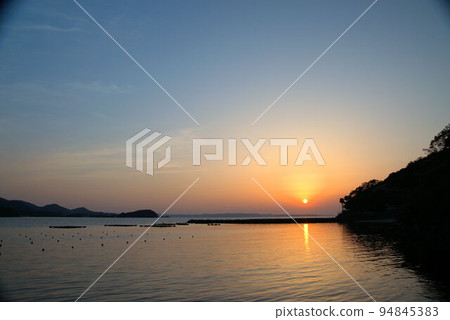 Sunset at the fishing port Spring scenery 94845383