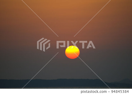 Sunset scenery orange sun 94845384