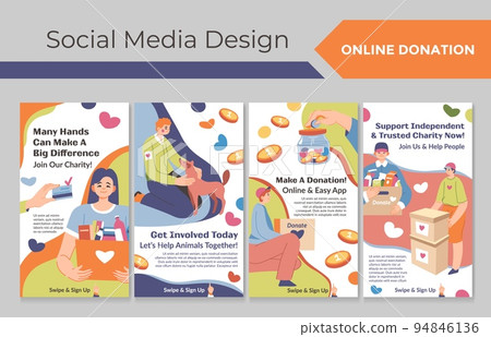 Social media story set with online donation ad Social media story set with online donation ad 94846136