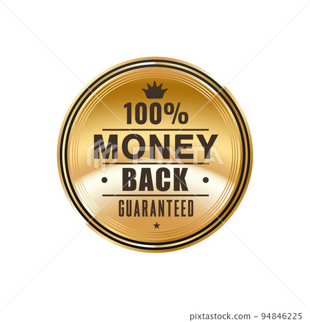 Money back guarantee golden badge and label. Shop special offer round badge or certificate seal, money return service gold vector sticker, label or symbol. Product quality guarantee golden stamp Money back guarantee golden badge and label. Shop special offer round badge or certificate seal, money return service gold vector sticker, label or symbol. Product quality guarantee golden stamp 94846225